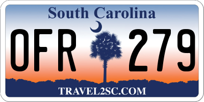 SC license plate OFR279
