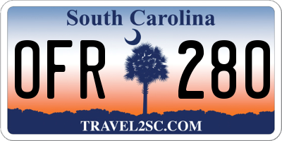 SC license plate OFR280