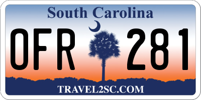 SC license plate OFR281