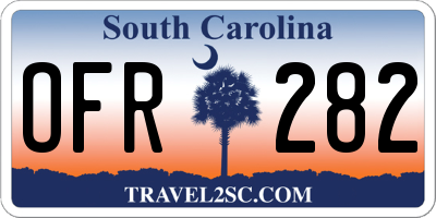 SC license plate OFR282