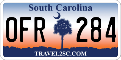 SC license plate OFR284