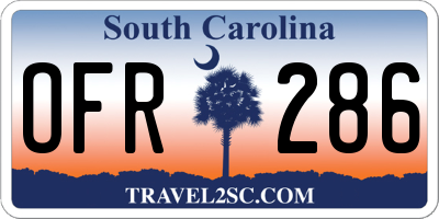 SC license plate OFR286