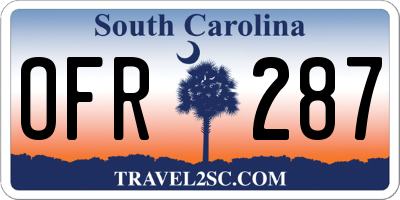 SC license plate OFR287
