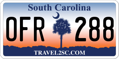 SC license plate OFR288