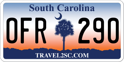 SC license plate OFR290