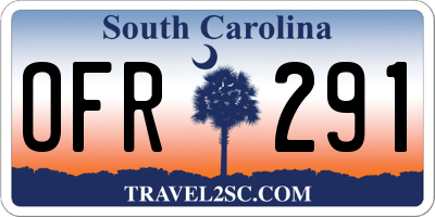 SC license plate OFR291