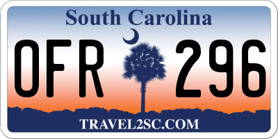 SC license plate OFR296