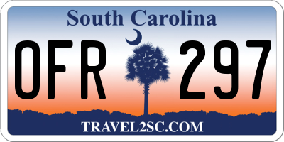 SC license plate OFR297