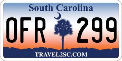 SC license plate OFR299