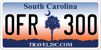 SC license plate OFR300