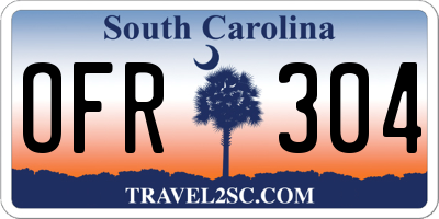 SC license plate OFR304