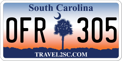 SC license plate OFR305