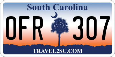 SC license plate OFR307
