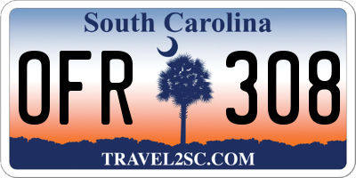 SC license plate OFR308
