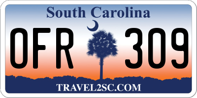 SC license plate OFR309