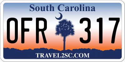 SC license plate OFR317