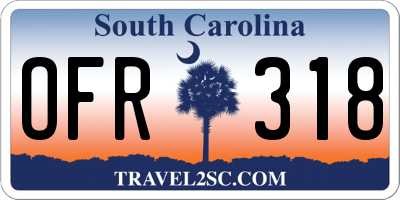SC license plate OFR318