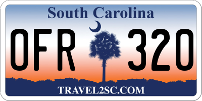 SC license plate OFR320