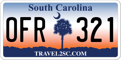 SC license plate OFR321