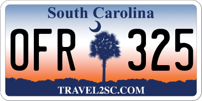 SC license plate OFR325