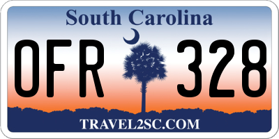 SC license plate OFR328