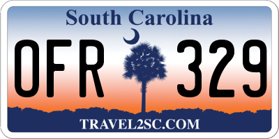 SC license plate OFR329