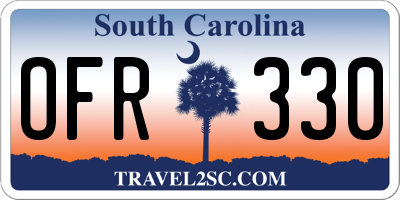 SC license plate OFR330