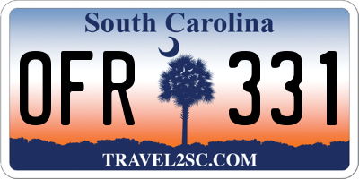 SC license plate OFR331