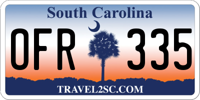 SC license plate OFR335