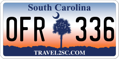 SC license plate OFR336