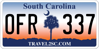 SC license plate OFR337