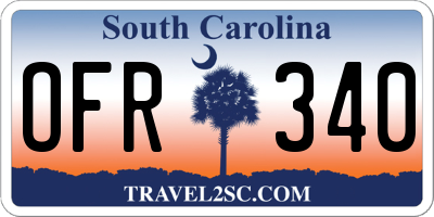 SC license plate OFR340