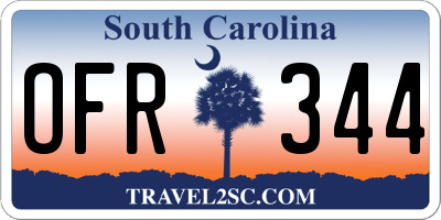 SC license plate OFR344