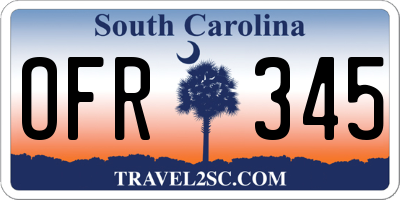 SC license plate OFR345