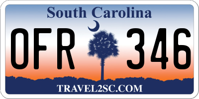 SC license plate OFR346