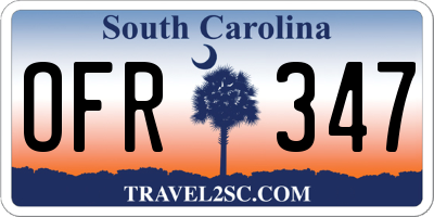 SC license plate OFR347