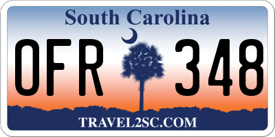 SC license plate OFR348