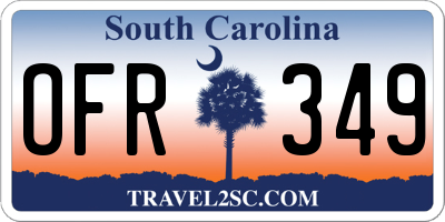 SC license plate OFR349