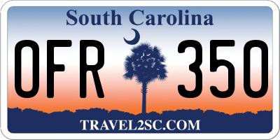 SC license plate OFR350