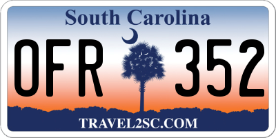 SC license plate OFR352