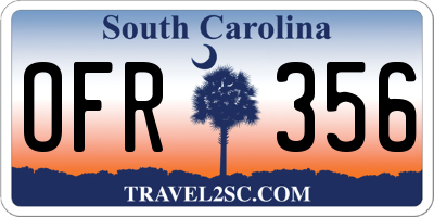 SC license plate OFR356