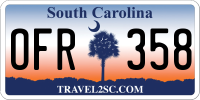 SC license plate OFR358