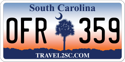 SC license plate OFR359