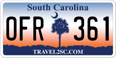 SC license plate OFR361