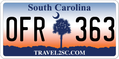 SC license plate OFR363