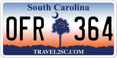 SC license plate OFR364