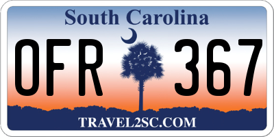 SC license plate OFR367