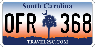 SC license plate OFR368