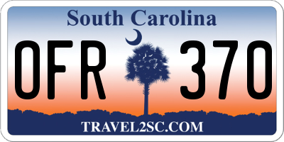 SC license plate OFR370