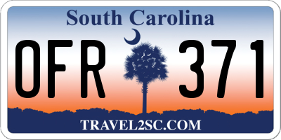 SC license plate OFR371